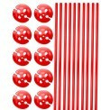 Ballonstokjes met houder rood 10 stuks