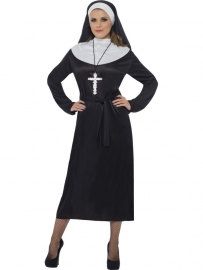 Nonnen jurk zwart/wit
