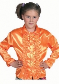 Kinder roezel blouse oranje