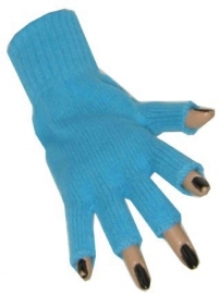 Handschoen lichtblauw Vingerloze