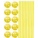 Ballonstokjes met houder geel 10 stuks