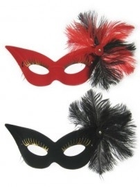 Oogmasker fru-fru zwart Oogmasker fru-fru zwart