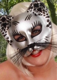 Oog / halfmasker zwart en zilverkleurig kat Oog / halfmasker zwart en zilverkleurig kat