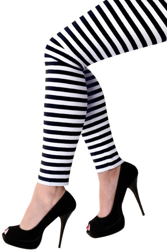 Legging zwart wit gestreept Legging zwart wit gestreept