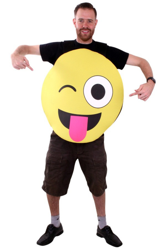 Emoticon kostuum smiley tong Emoticon kostuum smiley tong