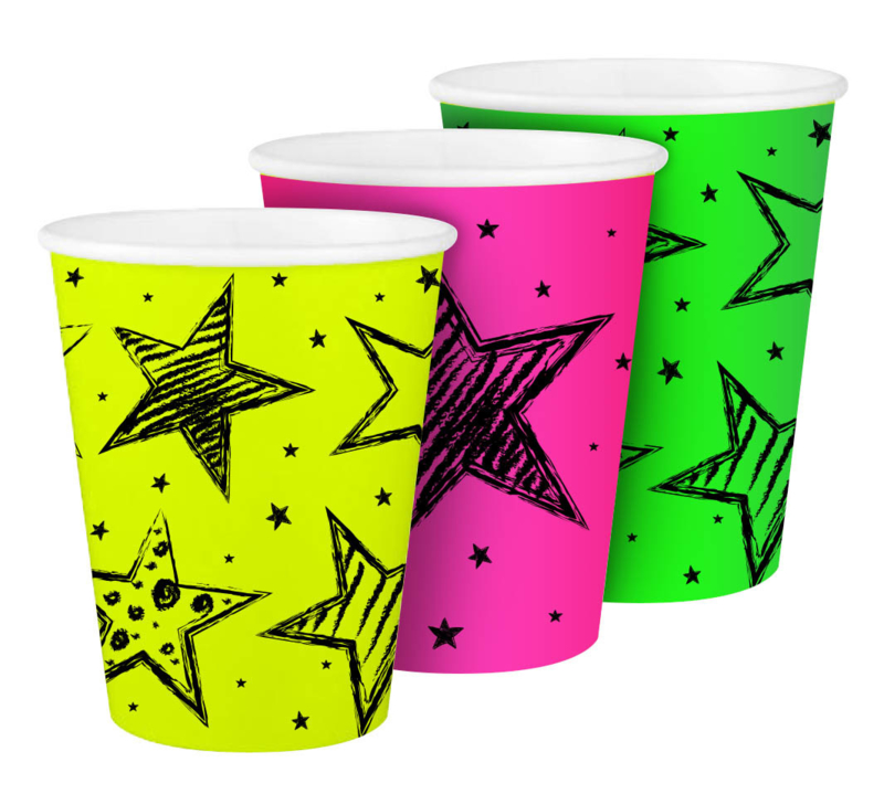 Neon bekers met sterren Neon bekers met sterren