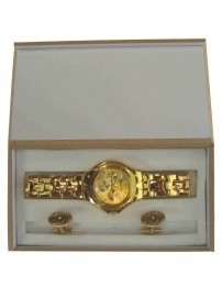 Pooier bling horloge en manchet knopen Pooier bling horloge en manchet knopen