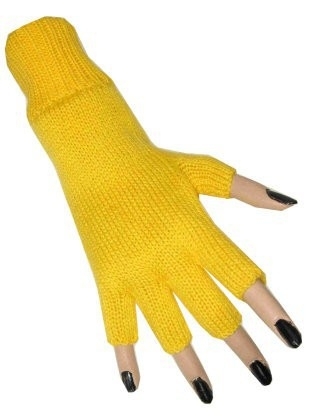 Handschoen geel vingerloos Handschoen geel vingerloos