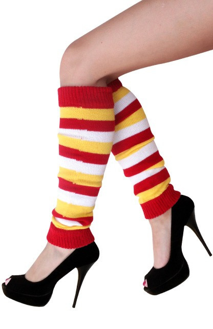 Beenwarmers rood, wit en geel Beenwarmers rood, wit en geel