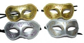 Halfmasker goud met versiering Halfmasker goud met versiering