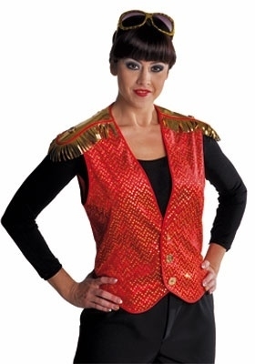 Vest toppers Deluxe pailletten Rood