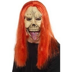 Zombie punk masker met neon haar Zombie punk masker met neon haar