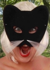 Oog halfmasker zwarte kat Oog halfmasker zwarte kat
