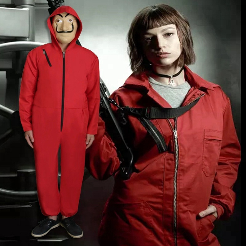 La casa de papel kostuum met masker | Heren feestkleding