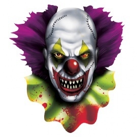 Creepy clown deurbord Creepy clown deurbord