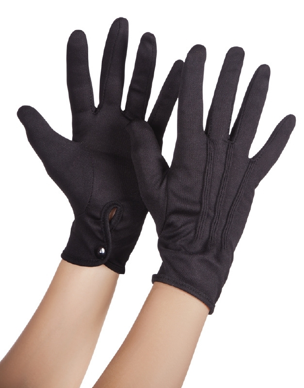 Handschoenen met drukknoop zwart Handschoenen met drukknoop zwart