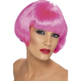 Pruik bobline hotpink Pruik bobline hotpink