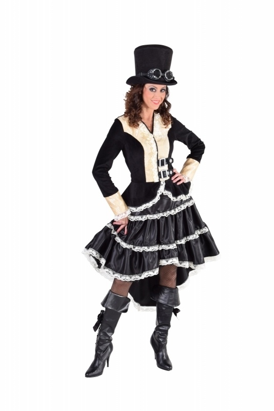 Zwarte steampunk jurk deluxe Zwarte steampunk jurk deluxe