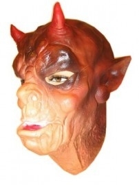 Masker latex aap met horens Masker latex aap met horens