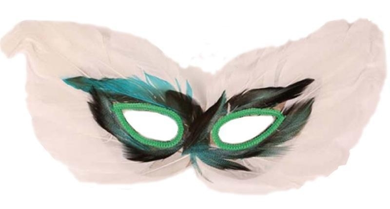 Oogmasker veren wit Oogmasker veren wit