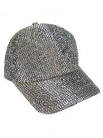 Baseballpet glitter zilver Baseballpet glitter zilver