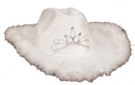 Cowboyhoed deluxe met zilveren tiara