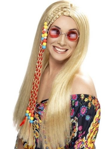 Pruik Hippie blond Pruik Hippie blond