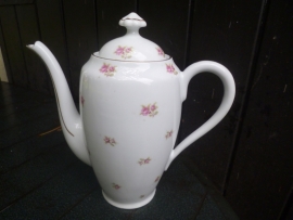 Koffie/Theepot Victoria met roze roosjes