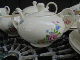 THEEservies Mosa met roze roos - bloemboeket