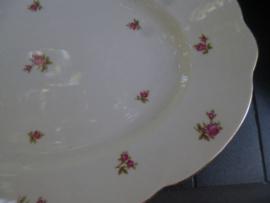 Ovale Vleesschaal Winterling Marktleuten met roze/rode roosjes