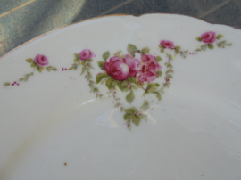 Ontbijtbordje met rose roosjes guirlandertjes