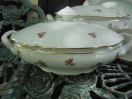 Dinerservies M S Czechoslovakia met roze roosjes VARIANT 2