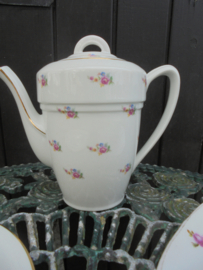 Koffiepot CERABEL met bloemboekjes / roze roosjes