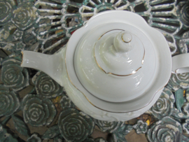 Theepot Wawel Wit met gouden randje