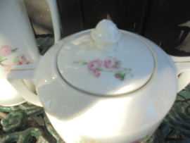 Groot Roomstel met roze en witte roos / rozen