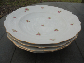 Diep bord Wunsiedel met roze/rode roosjes (5 kleinere roosjes)