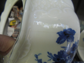 6 persoons Theeservies MOSA met blauw bloemboeket en blauw/grijs randje