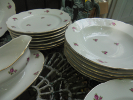 Dinerservies M S Czechoslovakia met roze roosjes VARIANT 2