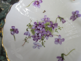 2 vaks schaal met diep paarse viooltjes Hammersley "Victorian Violets"