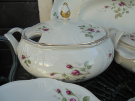Diner servies Winterling Marlene met roze / rode wilde roos