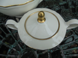 Suikerpot Eschenbach Bavaria Balmoral room met gouden bies, knop en rand