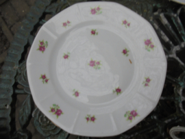 Ontbijtbordje Victoria Art Deco met roze roosjes