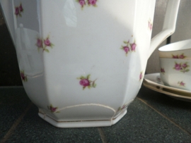 Art Deco Koffieservies Victoria met roze roosjes