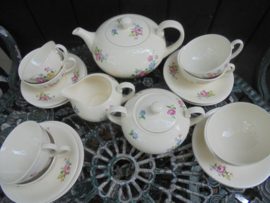 THEEservies Mosa met roze roos - bloemboeket