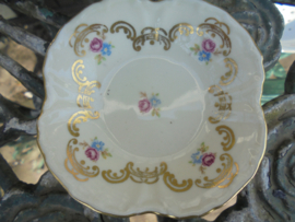 Petit fourtje Edelstein Bavaria met bloemetjes / roze roosjes  en goud decoratie