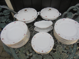 Dinerservies Shirnding Bavaria met roosjes en gouden blaadjes
