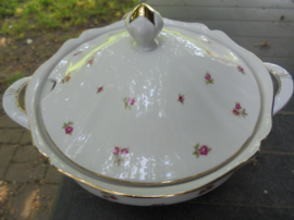 Soepterrine Mittterteich Bavaria met roze / rode roosjes