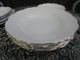 Diep bord Edelstein Maria-Theresia Bavaria wit met zilver randje