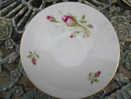 Pap / Vla kommetje / schaaltje Bavaria met wilde roze/rode struikroos