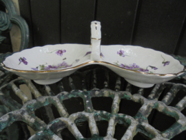 2 vaks schaal met diep paarse viooltjes Hammersley "Victorian Violets"